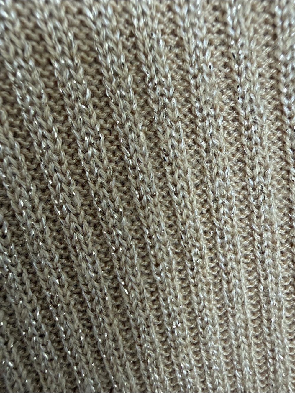 Joseph A. Shimmer Ribbed Knit Gold Cowl Neck Sweater Women's Size L Holiday Date - Picture 7 of 10